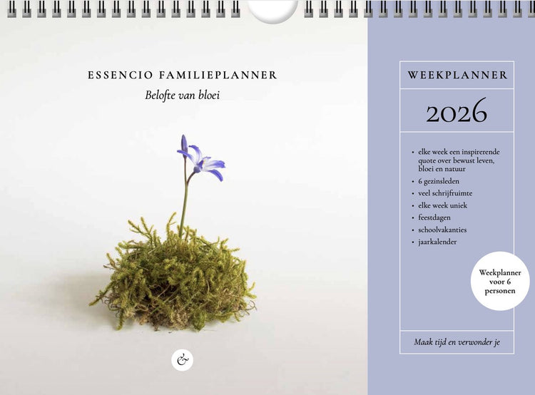 Essencio Familienplaner 2026 – Thema „Versprechen des Gedeihens“ – A4 – 6 Familienmitglieder – Wochenplaner