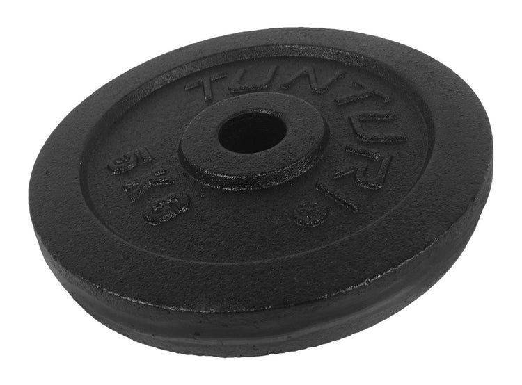Tunturi Hantelscheibe - Hantelgewichte - 1 x 5 kg - ø 30 mm - Gusseisen - inkl. kostenlose Fitness-App