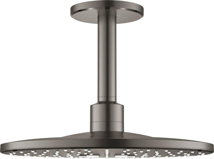 Grohe Rainshower Smartactive Kopfbrause 31cm mit Deckenarm mit 2 Strahlarten, Hartgraphit gebürstet