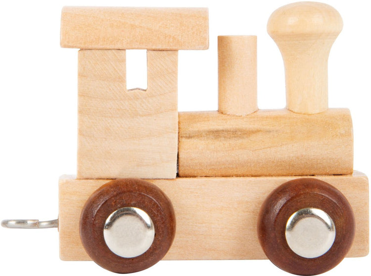 Kleiner Fuß - Holzschrift Lokomotive - 12 Stücke