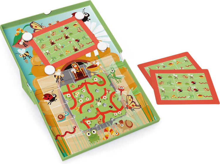 Magnetisches Rubbelspiel - Gartenlabyrinth - 25,5x38x2cm - mit 20 Herausforderungen und 2 Levels - 5 Jahre