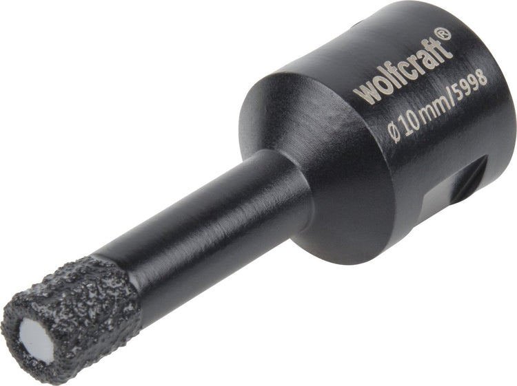 Wolfcraft – Diamantbohrer 10 mm für Winkelschleifer – Fliesenbohrer 10 mm – Diamant-Lochsäge – 5998000