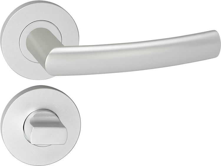 Impresso Türgriff – Burton – für den Innenbereich – rund mit runder WC-Rosette – Aluminium – 2 Stück