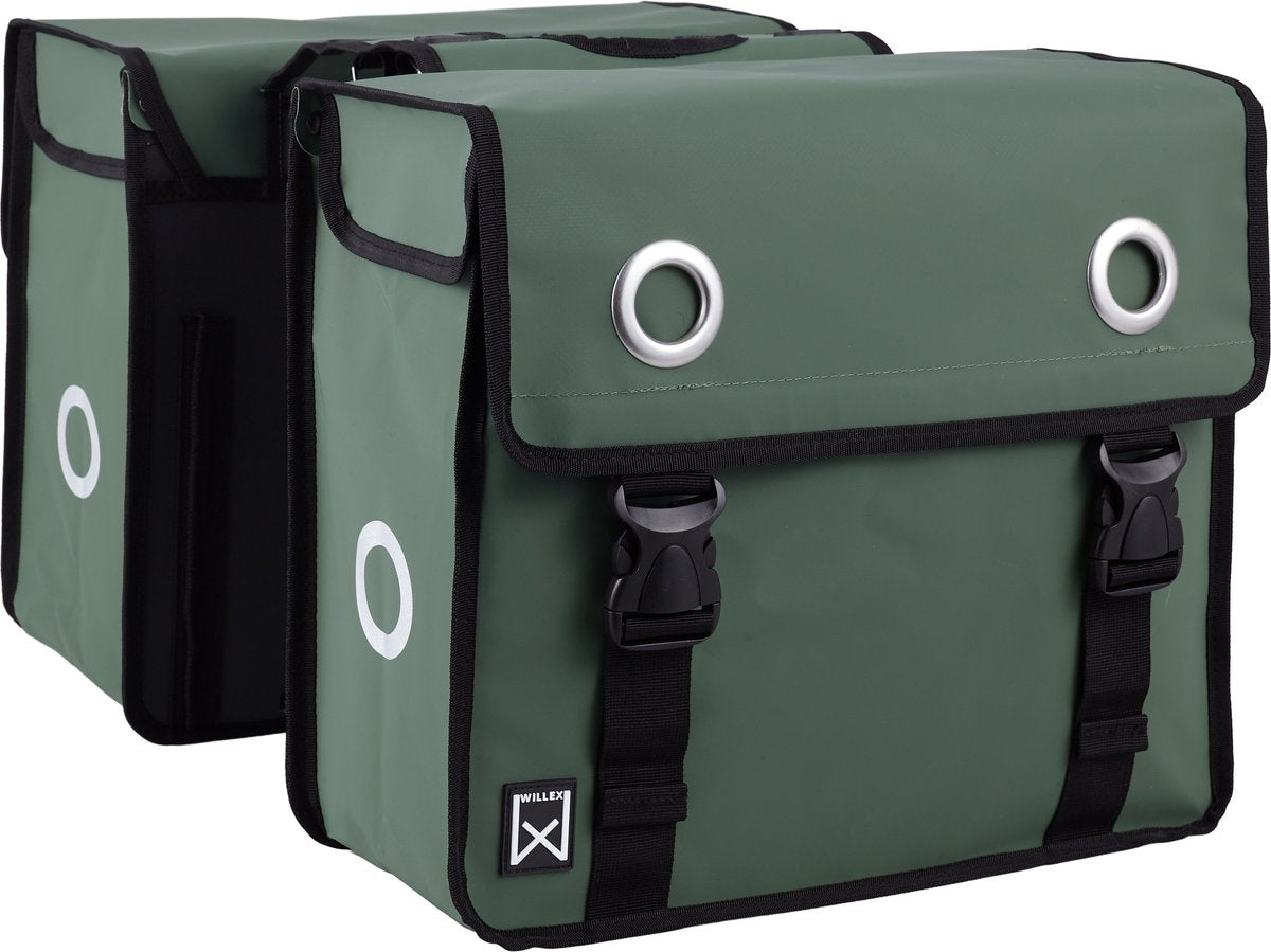 Willex Doppel-Fahrradtasche – Bisonyl – grün – 40 l – universelle Montage