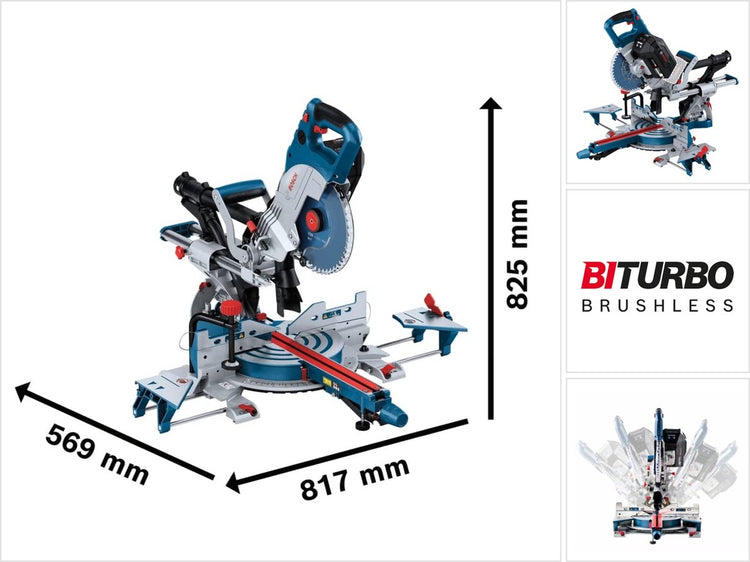 Bosch Blue GCM 18V-216 DC professionelle Akku-Gehrungssäge | Biturbo | exkl. Akku und Ladegerät - 0601b47000