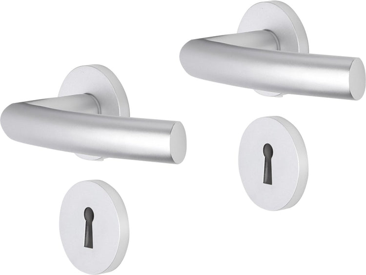 Impresso Türgriff – Burton – für den Innenbereich – rund mit runder Schlüsselrosette – Aluminium – 2 Stück