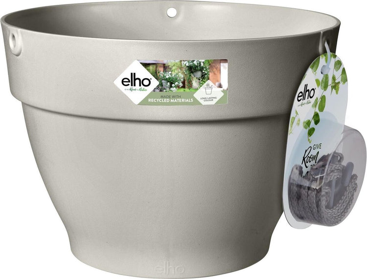 Elho Vibia Campana Hängeschale 26 – Blumentopf für den Außenbereich – ø 26,0 x H 18,4 cm – seidenweiß