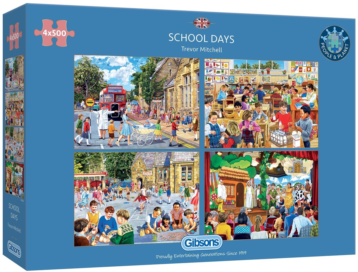 Gibsons – Schultage (von Trevor Mitchell) – 4×500 Teile 48×34cm (B×H) – Puzzle für Erwachsene
