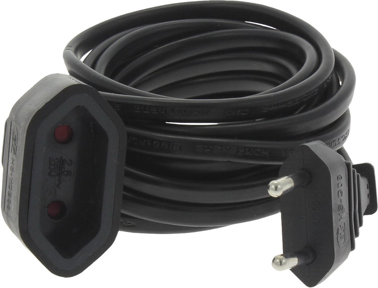Q-Link-Verlängerungskabel – Euro – H03VVH2-F – 2 x 0,75 mm² – 3 m – Schwarz