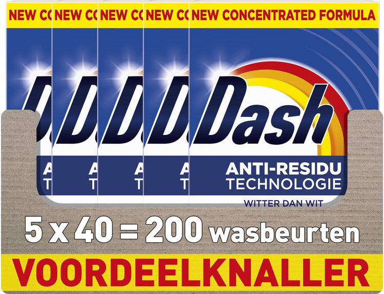 Dash-Waschpulver – weißer als weiß – 5 x 40 Wäschen