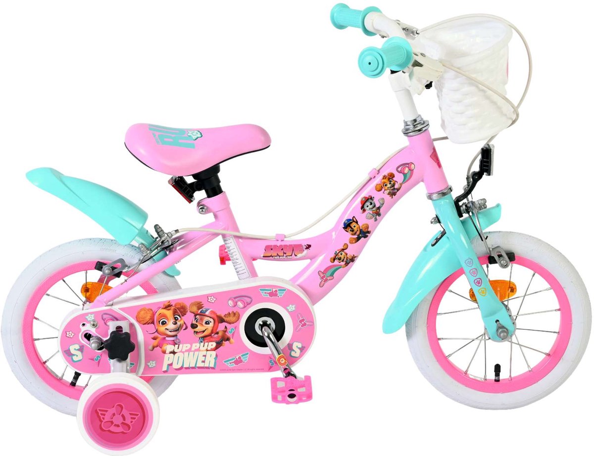 Volare Paw Patrol Kinderfahrrad – Mädchen – 12 Zoll – Pink – zwei Handbremsen