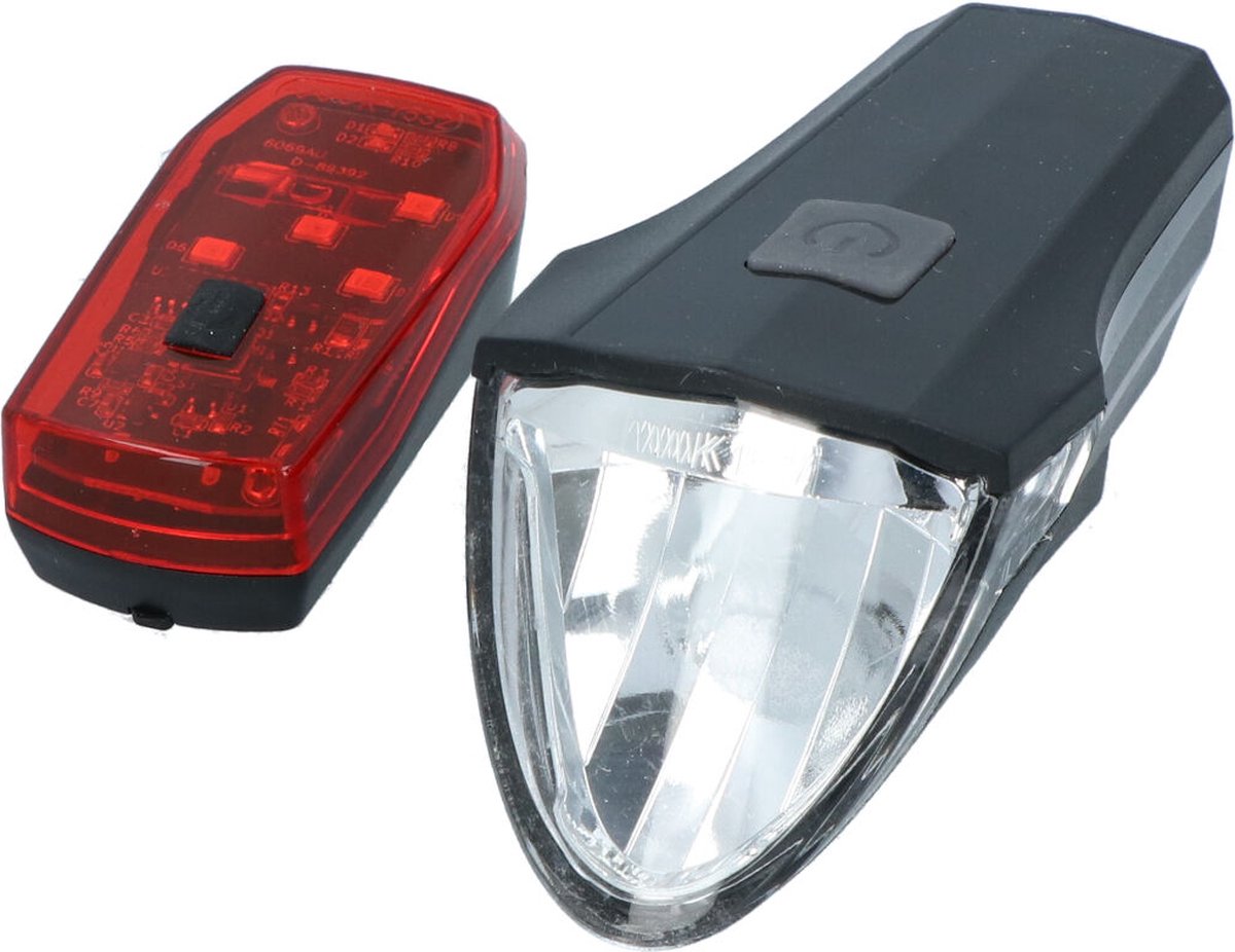 Dresco USB-Fahrradbeleuchtungsset Razor 60 Lux – Fahrrad-Vorder- und Rücklampe