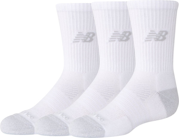 New Balance Youth Active Crew Socken 3er-Pack Unisex-Sportsocken – Weiß