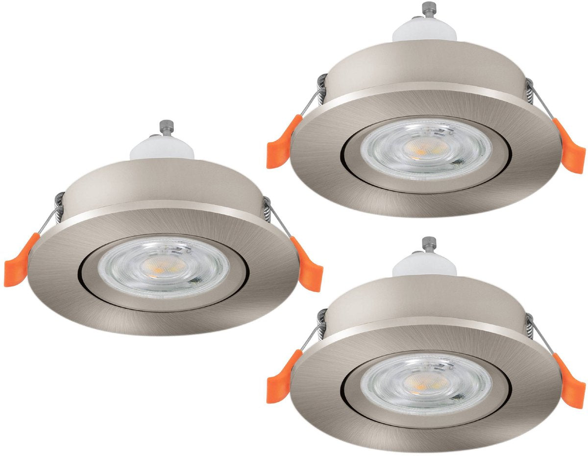 Eglo Barranco Einbaustrahler - gu10 - ø 9 cm - grau - 3er-Set - neigbar