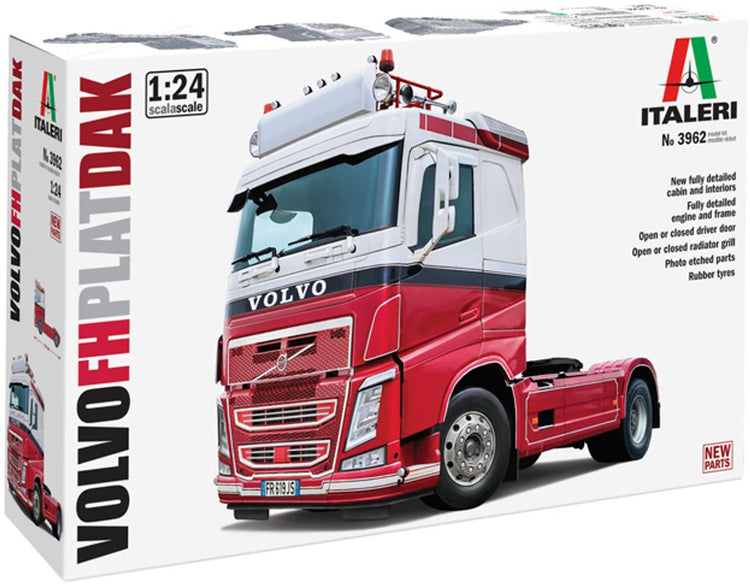Italeri Modellbausatz LKW – 3962 Volvo FH4 LKW 4x2 Flachdach Kunststoff – 1:24 – Modellbau