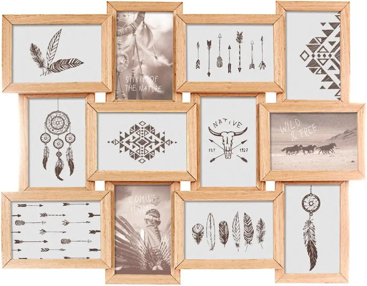 Atmosphera Collage-Fotorahmen – für 12 Fotos – 58 x 45 cm – Holz – Fotorahmen