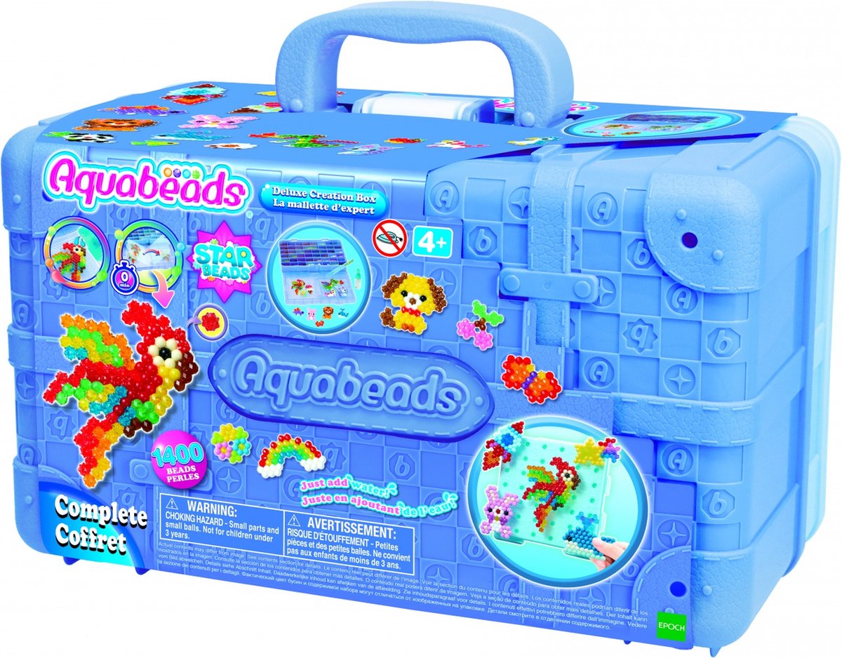 Aquabeads 31967 Künstler-Mitnahmekoffer inklusive Sortierfach – 1400 Perlen in 38 Farben – Komplettset