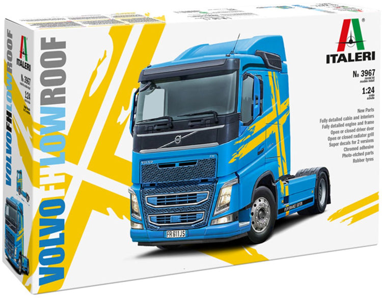 Italeri Modellbausatz LKW – 3967 Volvo FH4 LKW 4x2 – niedriges Dach – LKW Kunststoff – 1:24 – Modellbau