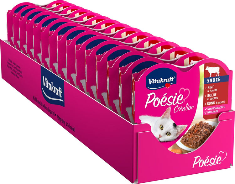 Vitakraft poésie® création Rinderkarotte - Sauce - Nassfutter - 15x85 Gramm