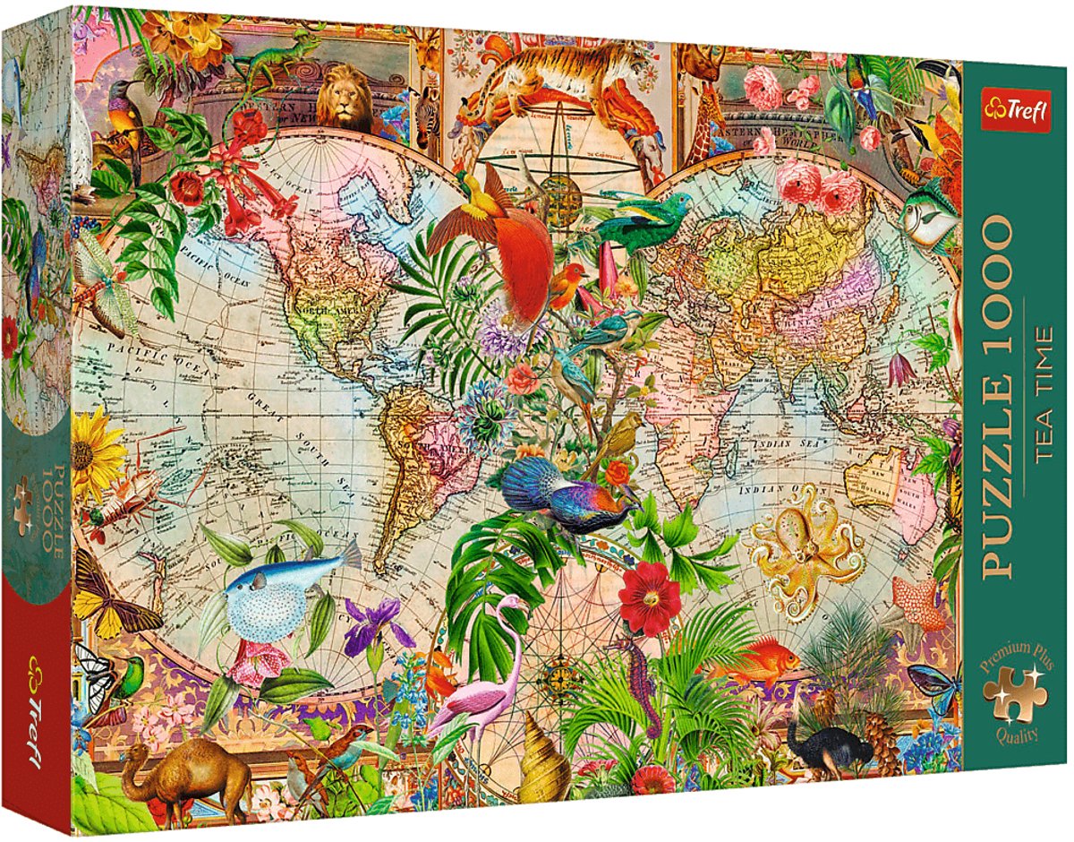 Trefl Puzzle Antike Weltkarte – 1000 Teile Lernkarton.