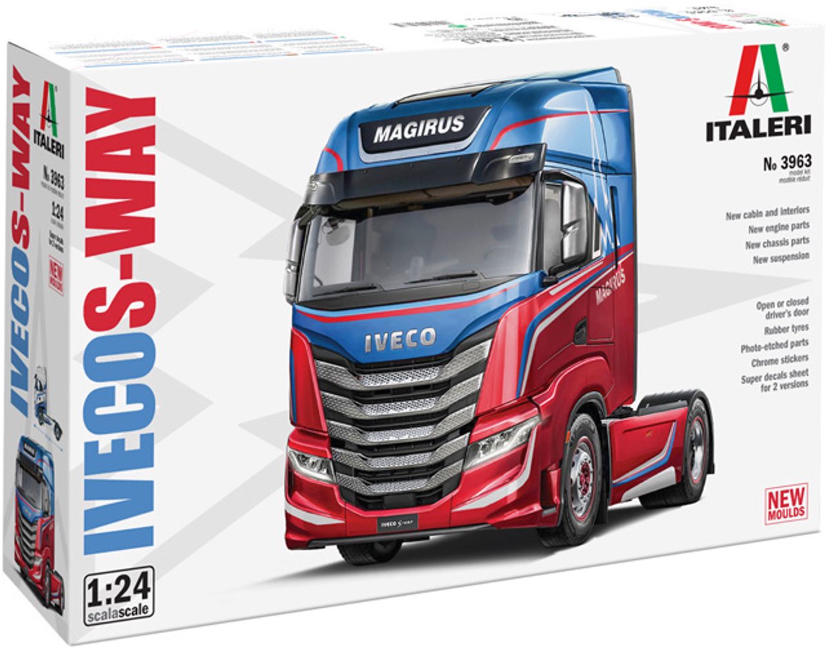 Italeri Modellbausatz LKW – 3963 Iveco Stralis S-Way 4x2 – moderner LKW – LKW-Kunststoff – 1:24 – Modellbau