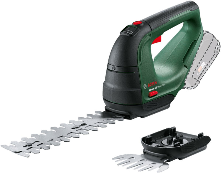 Bosch advancedshear 18v-10 Akku-Heckenschere – inkl. Strauchscherenmesser und Grasscherenmesser – ohne 18-V-Akku und Ladegerät