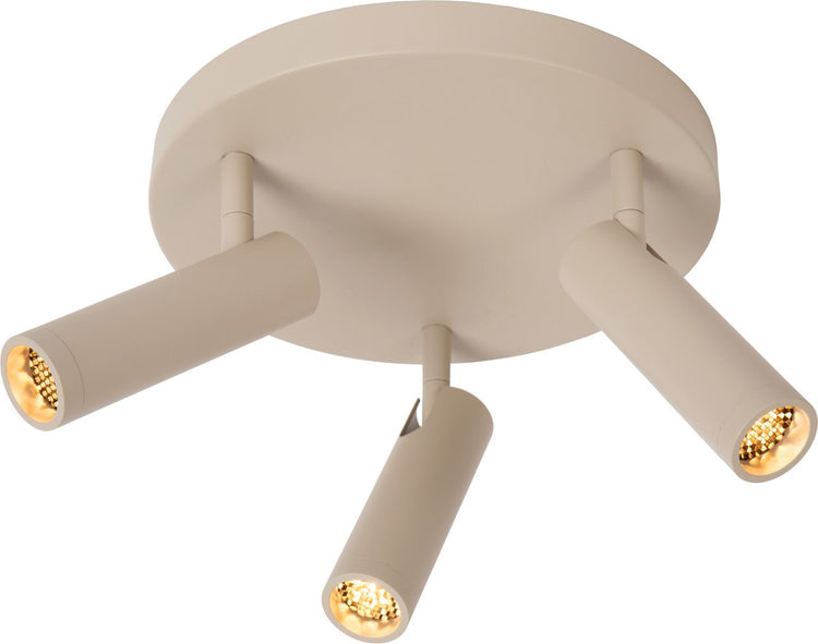 Lucide Grado - Deckenstrahler (Deckenleuchte) - ø 25 cm - 3xGU10 (MR11) - Taupe