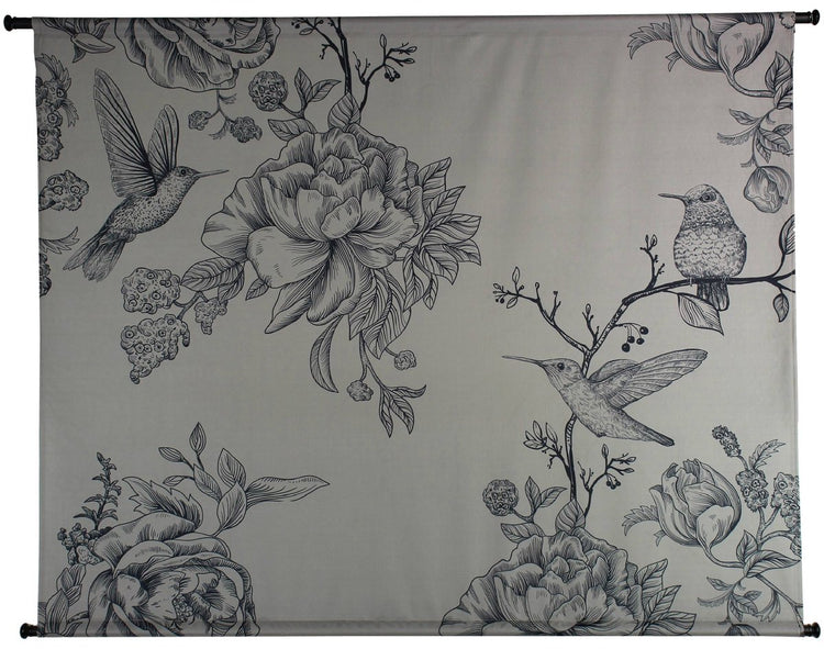 Hd Collection Wandtuch Vögel grau 145x3x110cm