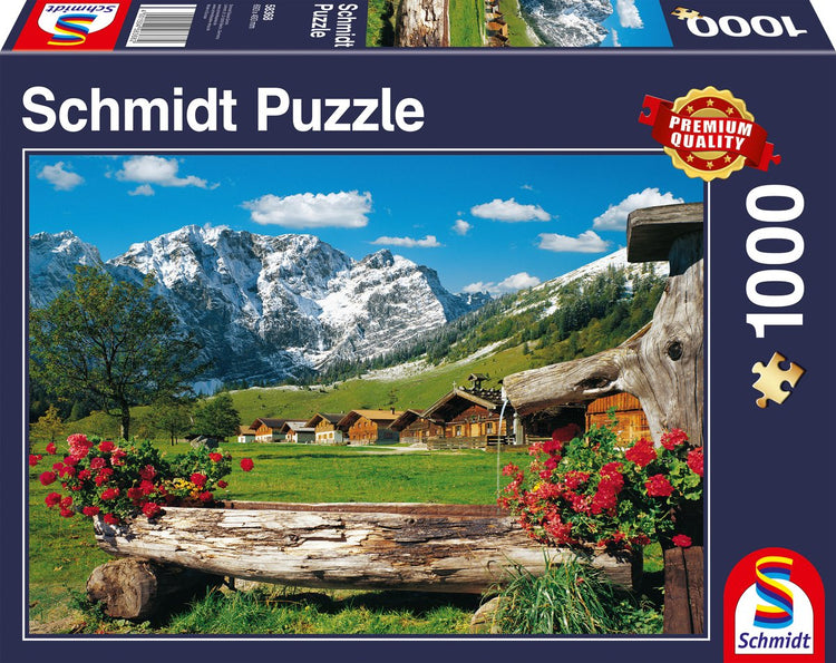 Schmidt - Puzzle - Blick auf die idyllische Berglandschaft - 1000 Teile - Erwachsene - ab 12 Jahren