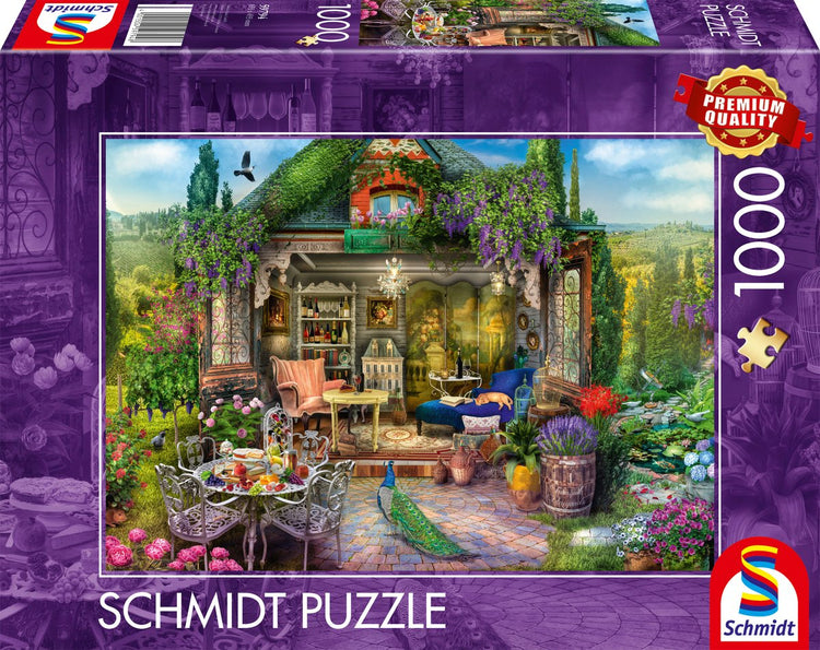 Schmidt - Puzzle - Glück im Gartenhäuschen in den Weinbergen - 1000 Teile - Erwachsene - ab 12 Jahren