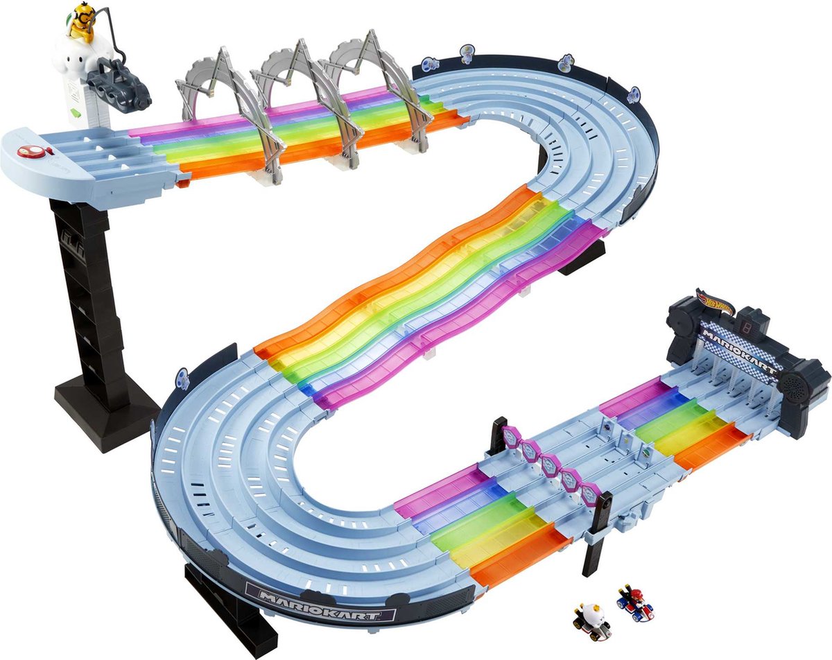 Hot Wheels Mario Kart Rainbow Racing Set Spielset