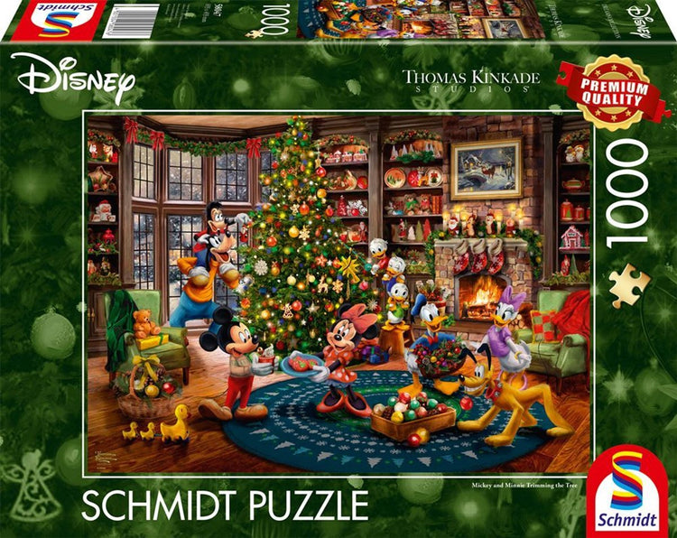 Schmidt – Puzzle – Disney, Mickey Minnie schmückt den Baum – Thomas Kinkade Studios – 1000 Teile – Erwachsene – ab 12 Jahren