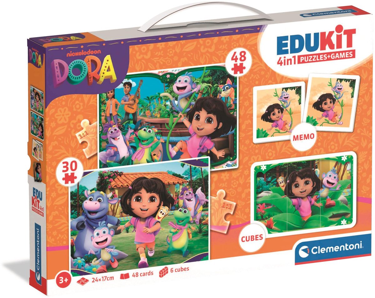 Spiel Edukit 4 in 1 Dora, der Entdecker
