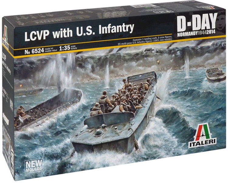 Italeri-Modellbausatz Militärfahrzeuge – 6524 LCVP mit US-Amerikanern. Infanterieplastik - 1:35 - Modellbau