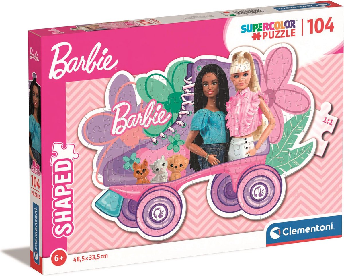 Clementoni Jigsaw Puzzle Super Color - Barbie Rolschaats, 104st.