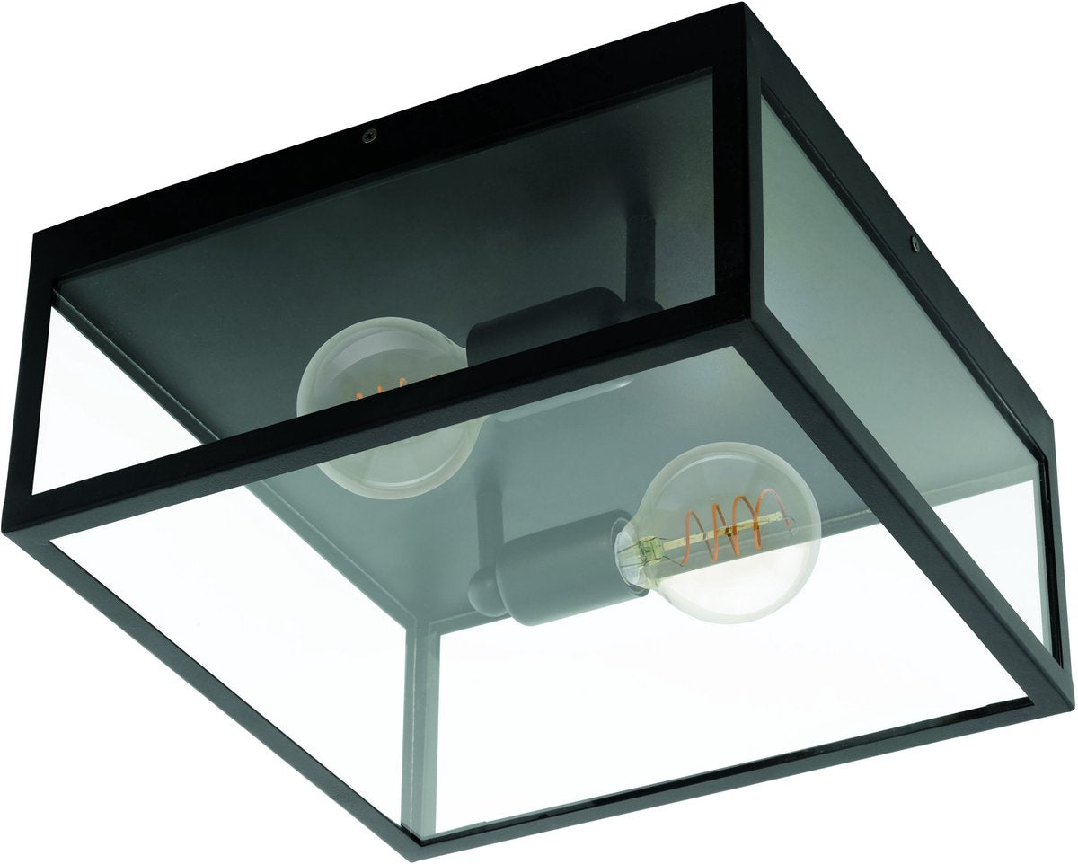 Eglo Kartause Deckenleuchte - e27 - 36 cm - Glas - Schwarz
