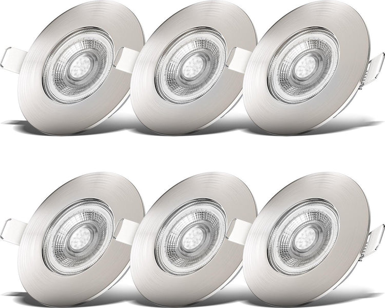 B.k.licht b.klicht - Badezimmer-Einbaustrahler - 6er-Set - LED-Badezimmerbeleuchtung - Strahler - IP44 - ø9cm - 3.000k - 460lm - 5w