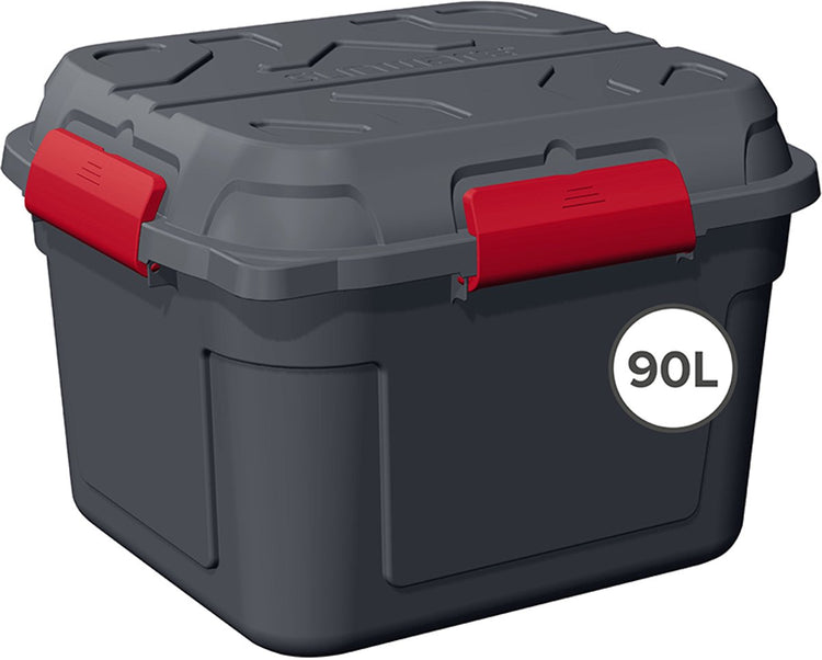 Sunware q-line wasserdichte Aufbewahrungsbox mit Deckel 90 l – 60,1 x 53,1 x 42,5 cm