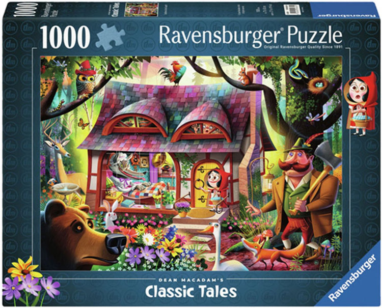 Ravensburger -Saft -Puzzle Little Red Riding Det und De Wolf, 1000st.