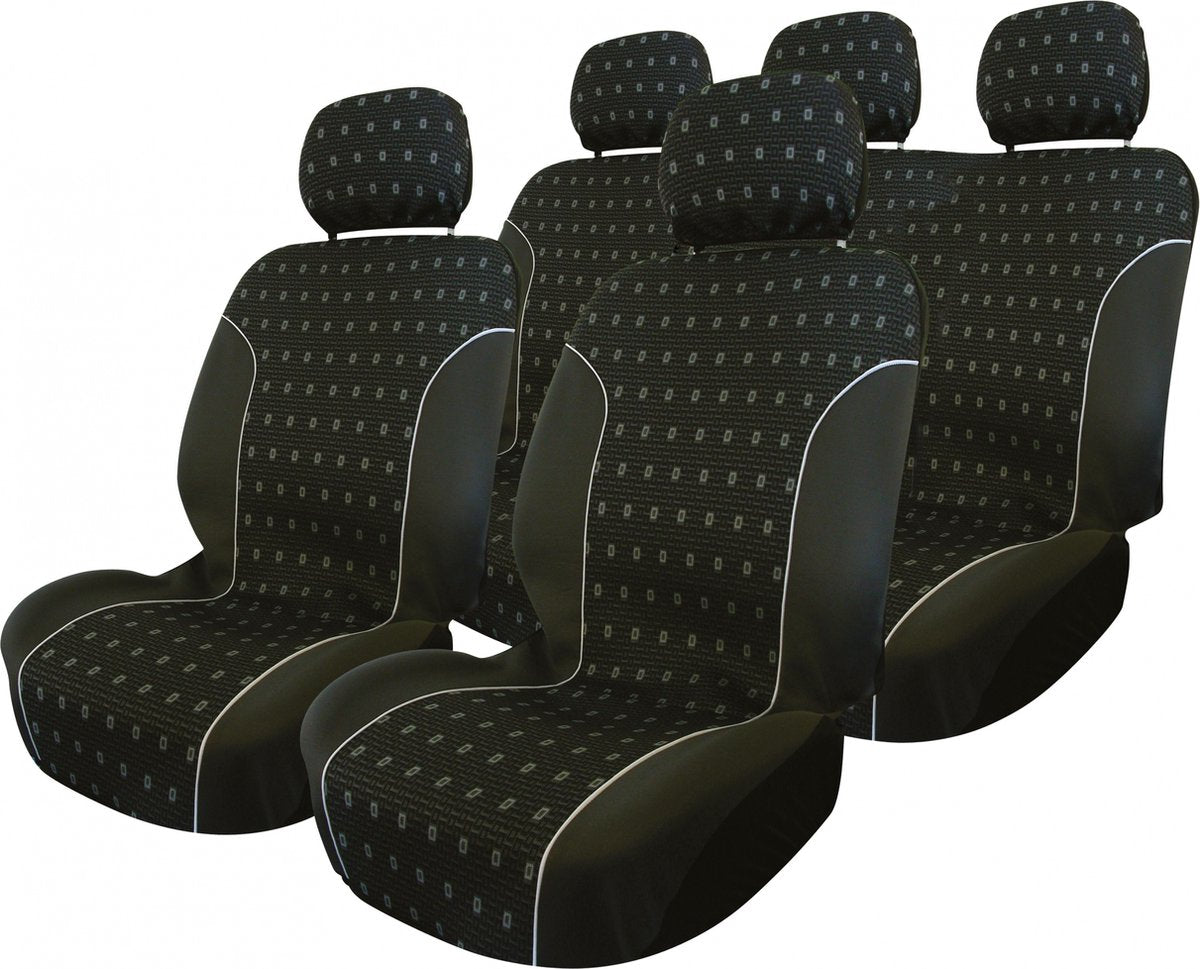 Carpoint Sitzbezug-Set Anthrazit 9-teilig schwarz – Autositzbezug-Set