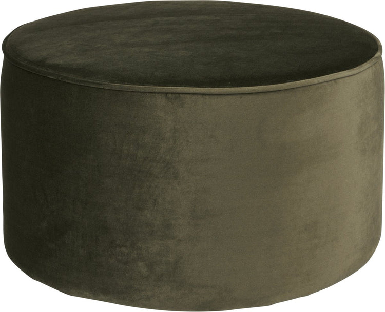 Woood Sara Pouf niedrig – Samt – warmes Grün – 36 x 60 x 60