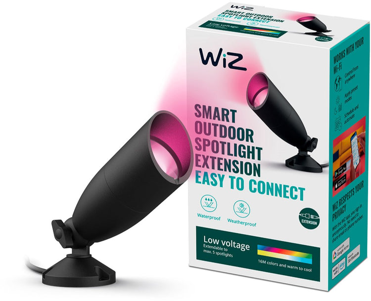 Wiz Außenleuchte – Bodenstrahler-Erweiterungsset – farbiges und weißes Licht – intelligente LED-Beleuchtung – 12 V – Schwarz