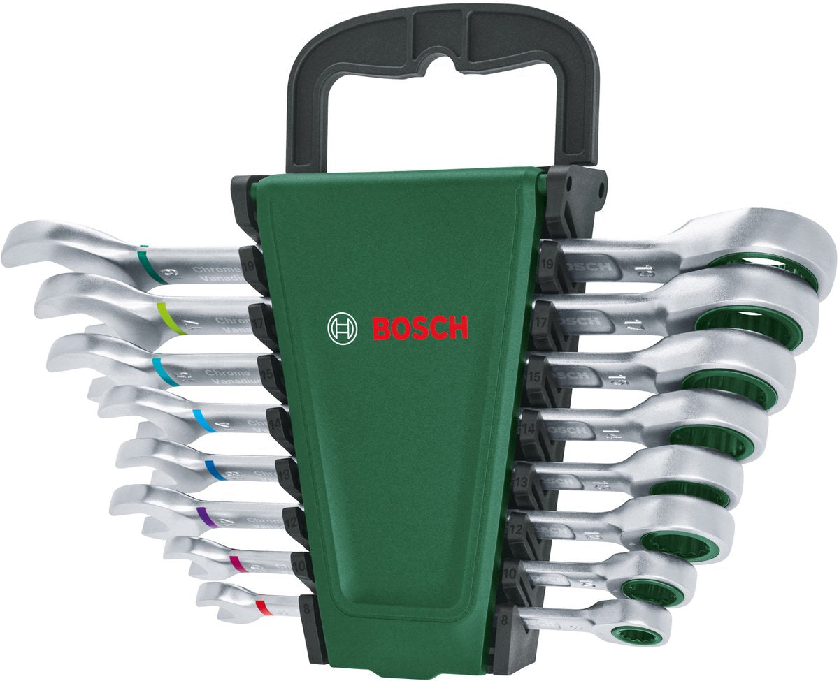 Bosch Ringmaulschlüssel - 8-teiliges Set - Ringmaul-Ratschenschlüssel