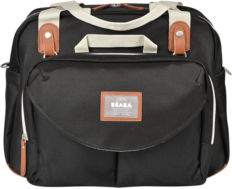 Béaba Geneve – Wickeltasche – Wickeltasche – modularer Stil – großes Fassungsvermögen – inklusive isothermer Lunch-Bag-Wickelunterlage – Schwarz