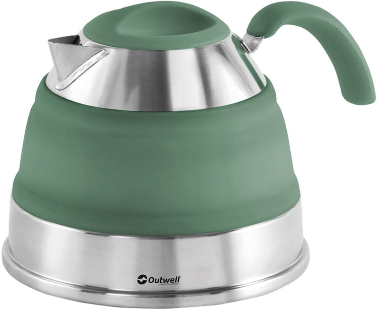 Zusammenklappbarer Wasserkocher 1,5 l von Outwell – Pfeifkessel – Schattengrün