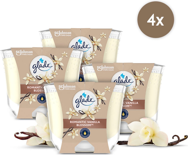 Glade langbrennende Kerze romantische Vanilleblüten 100 % Rapswachs