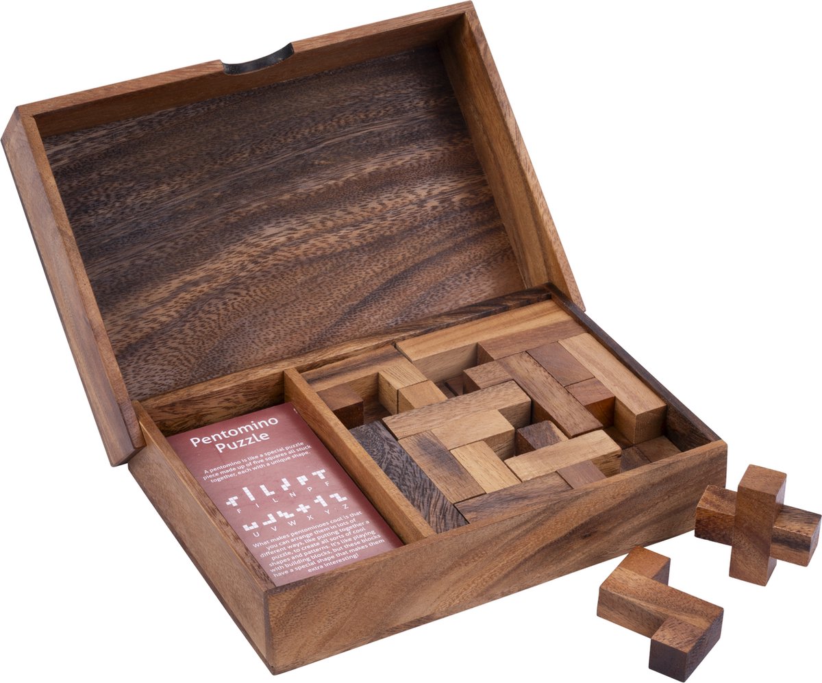 Longfield Double Pentamino – Denkspiel aus Holz – Logik-Puzzlespiel – Lernstrategiespiel – 2 Spieler – Engelsherz