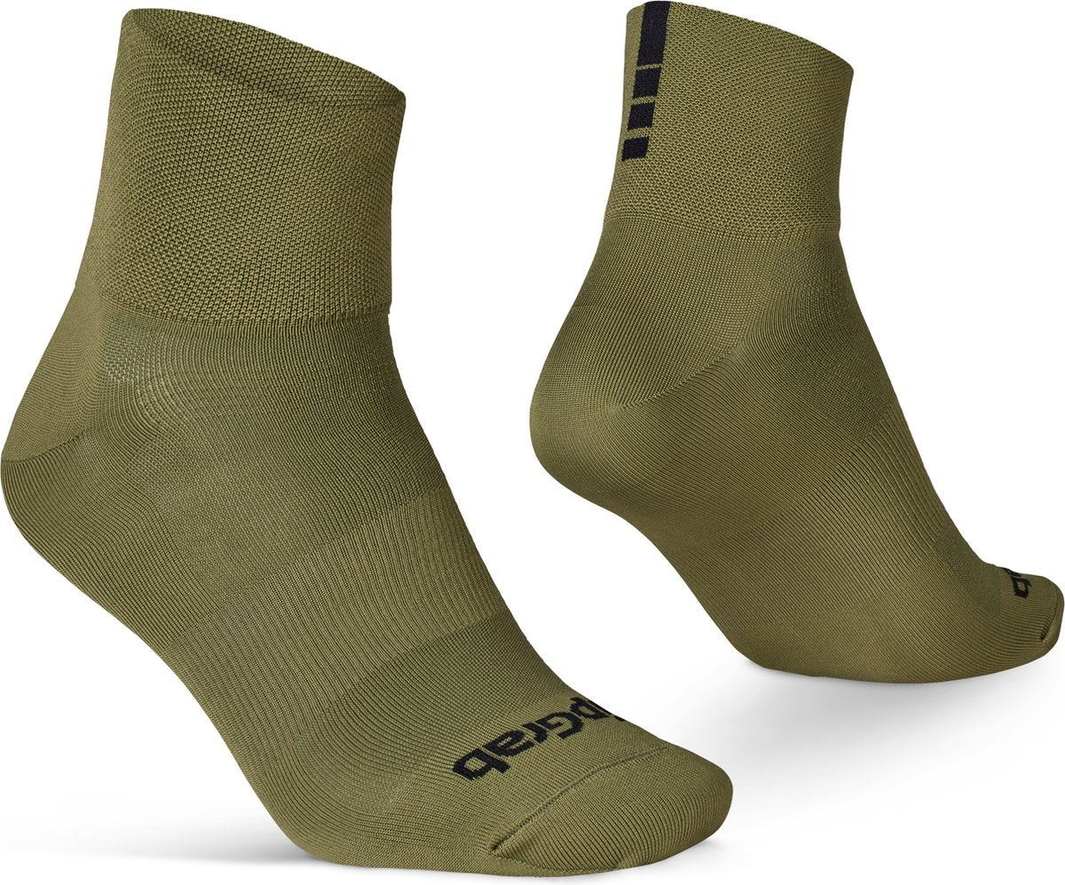 Gripgrab - lightweight SL short performance summer cycling socks 1 pair of coolmax cycling socks low cut - olive green - unisex - size S (38-41)