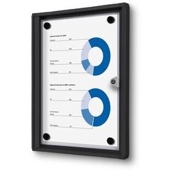 Abschließbare Pinnwand Showdown scxs1xa4c9005 aus schwarzem Aluminium