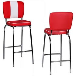 Barhocker Wohnling American Diner Rot, Weiß 110 kg 400 x 380 x 1.100 mm
